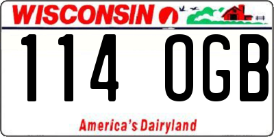 WI license plate 114OGB