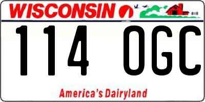 WI license plate 114OGC
