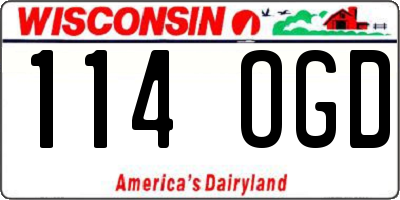 WI license plate 114OGD