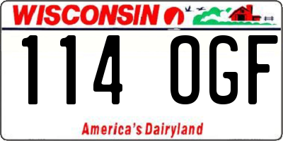 WI license plate 114OGF