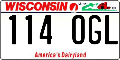 WI license plate 114OGL