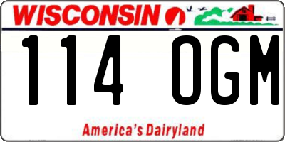 WI license plate 114OGM