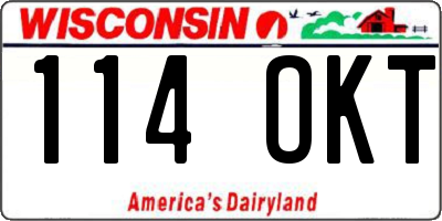 WI license plate 114OKT