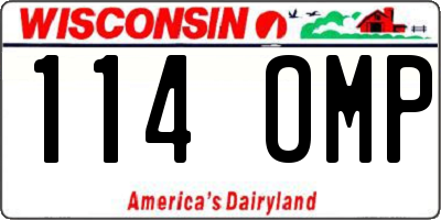 WI license plate 114OMP