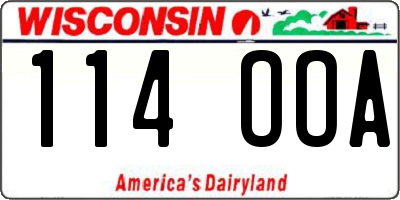 WI license plate 114OOA