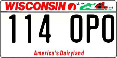 WI license plate 114OPO