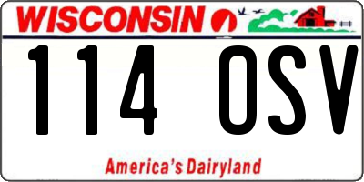 WI license plate 114OSV