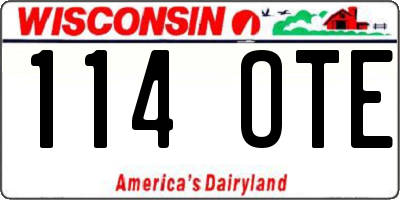 WI license plate 114OTE