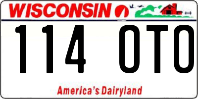 WI license plate 114OTO