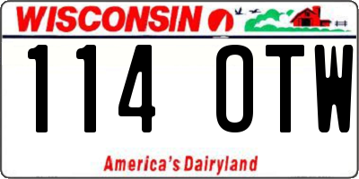 WI license plate 114OTW