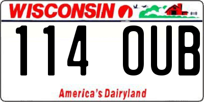 WI license plate 114OUB