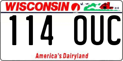 WI license plate 114OUC