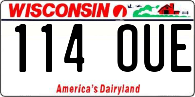 WI license plate 114OUE