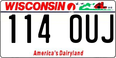 WI license plate 114OUJ
