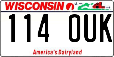 WI license plate 114OUK