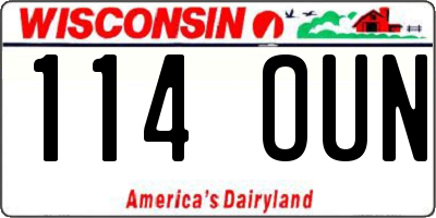 WI license plate 114OUN