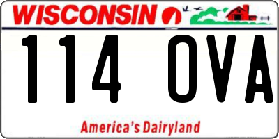 WI license plate 114OVA