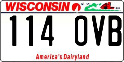 WI license plate 114OVB