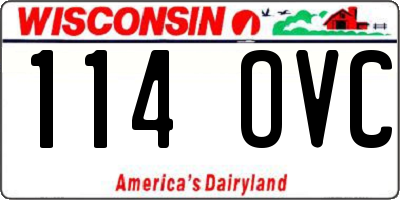 WI license plate 114OVC