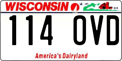 WI license plate 114OVD