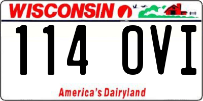 WI license plate 114OVI