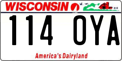 WI license plate 114OYA
