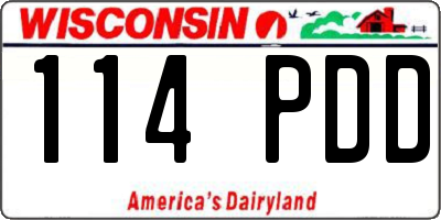WI license plate 114PDD