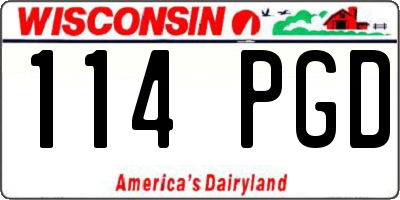 WI license plate 114PGD
