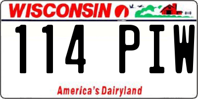 WI license plate 114PIW