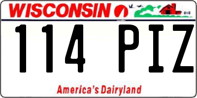 WI license plate 114PIZ