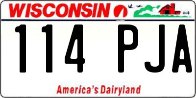 WI license plate 114PJA