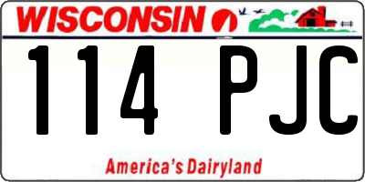 WI license plate 114PJC