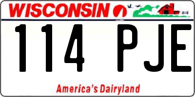 WI license plate 114PJE