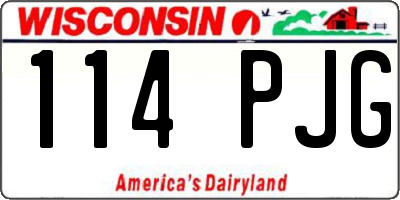 WI license plate 114PJG