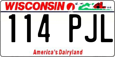 WI license plate 114PJL