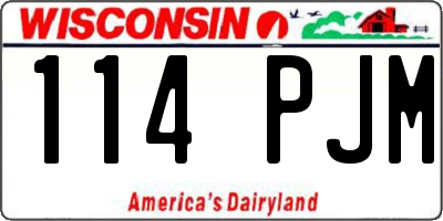 WI license plate 114PJM