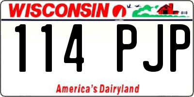 WI license plate 114PJP