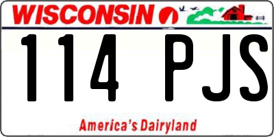 WI license plate 114PJS