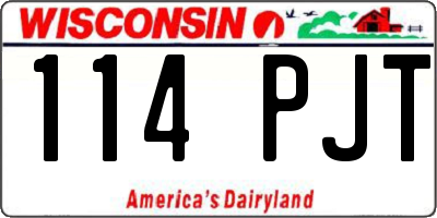 WI license plate 114PJT