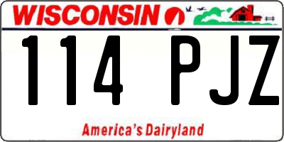 WI license plate 114PJZ