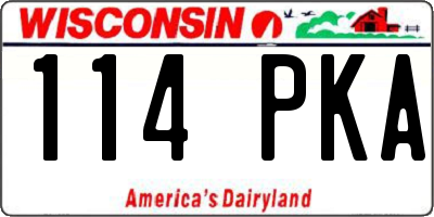 WI license plate 114PKA