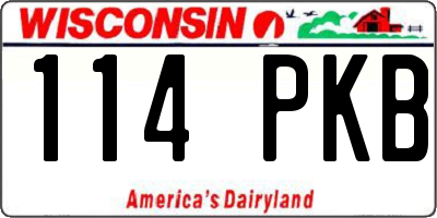 WI license plate 114PKB