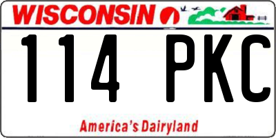 WI license plate 114PKC