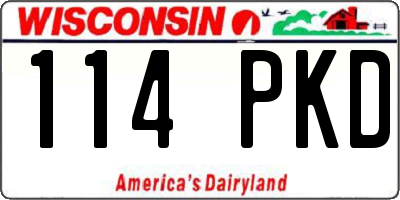 WI license plate 114PKD