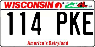 WI license plate 114PKE