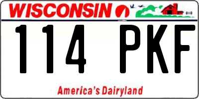WI license plate 114PKF