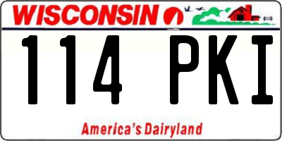 WI license plate 114PKI