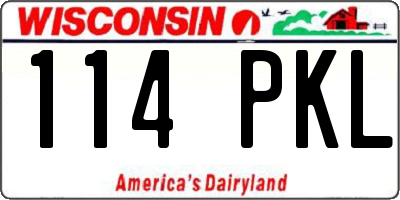 WI license plate 114PKL
