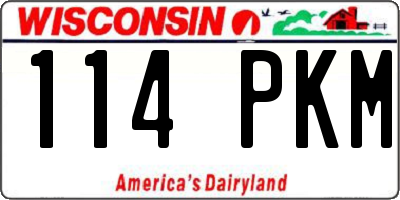 WI license plate 114PKM