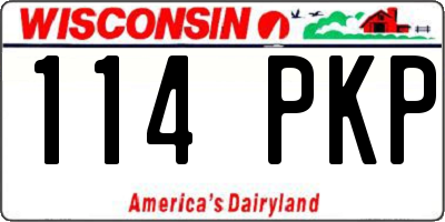 WI license plate 114PKP